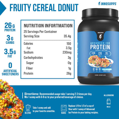 InnoSupps Advanced Iso Protein | 100% Whey Isolate Protein Powder | No Artificial Sweeteners| Low Fat, Low Carbs | 25g of Protein | Hormone Free, Gluten Free, Soy Free |(Caramel Coconut Cookie)