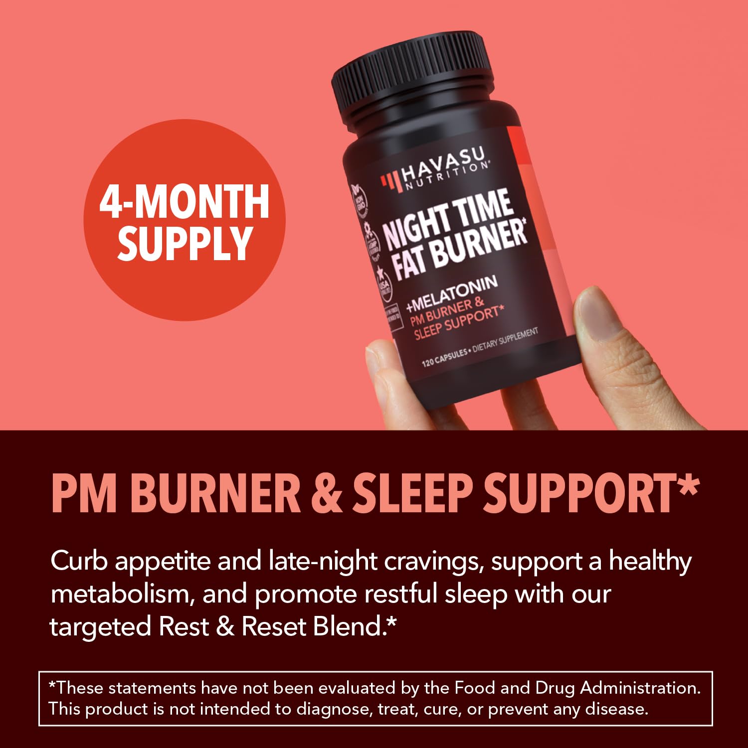 Night Time Fat Burner for Weight Loss Support for Men and Women, 60 Count | Appetite Suppressant and Overnight Metabolism Booster with Melatonin for Sleep Support, Vegan, Gluten Free, 60 Servings Gsupps Australia
