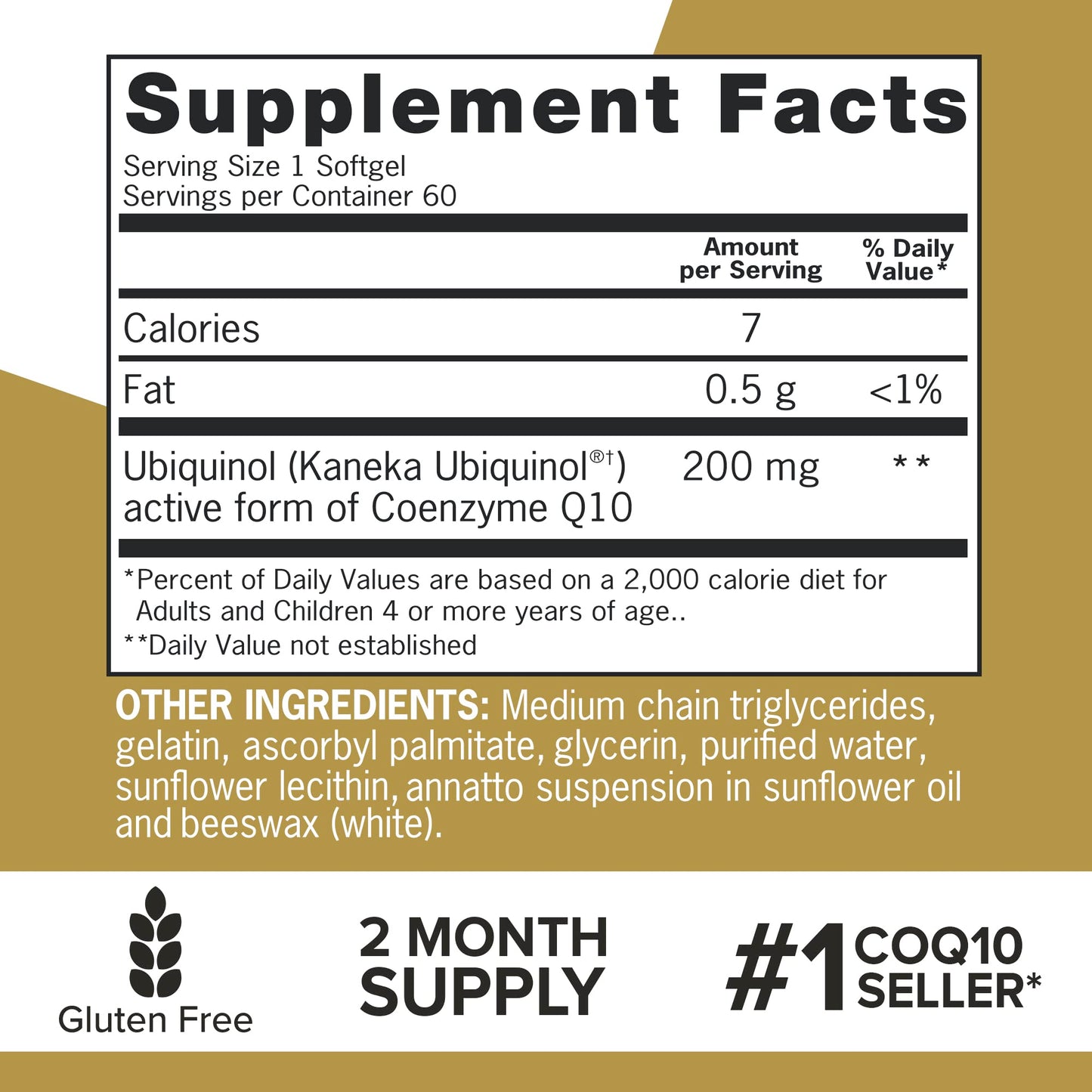 Qunol 200mg Ubiquinol, Powerful Antioxidant for Heart and Vascular Health, Essential for energy production, Natural Supplement Active Form of CoQ10, 60 Count Qunol