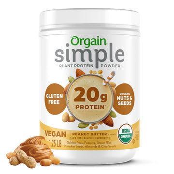 Orgain Organic Simple Vegan Protein Powder, Peanut Butter - 20g Plant Based Protein, With less Ingredients, No Artificial Sweeteners, Gluten Free, No Dairy or Lactose, 1.25 lb (Packaging May Vary) Orgain buy australia supplements