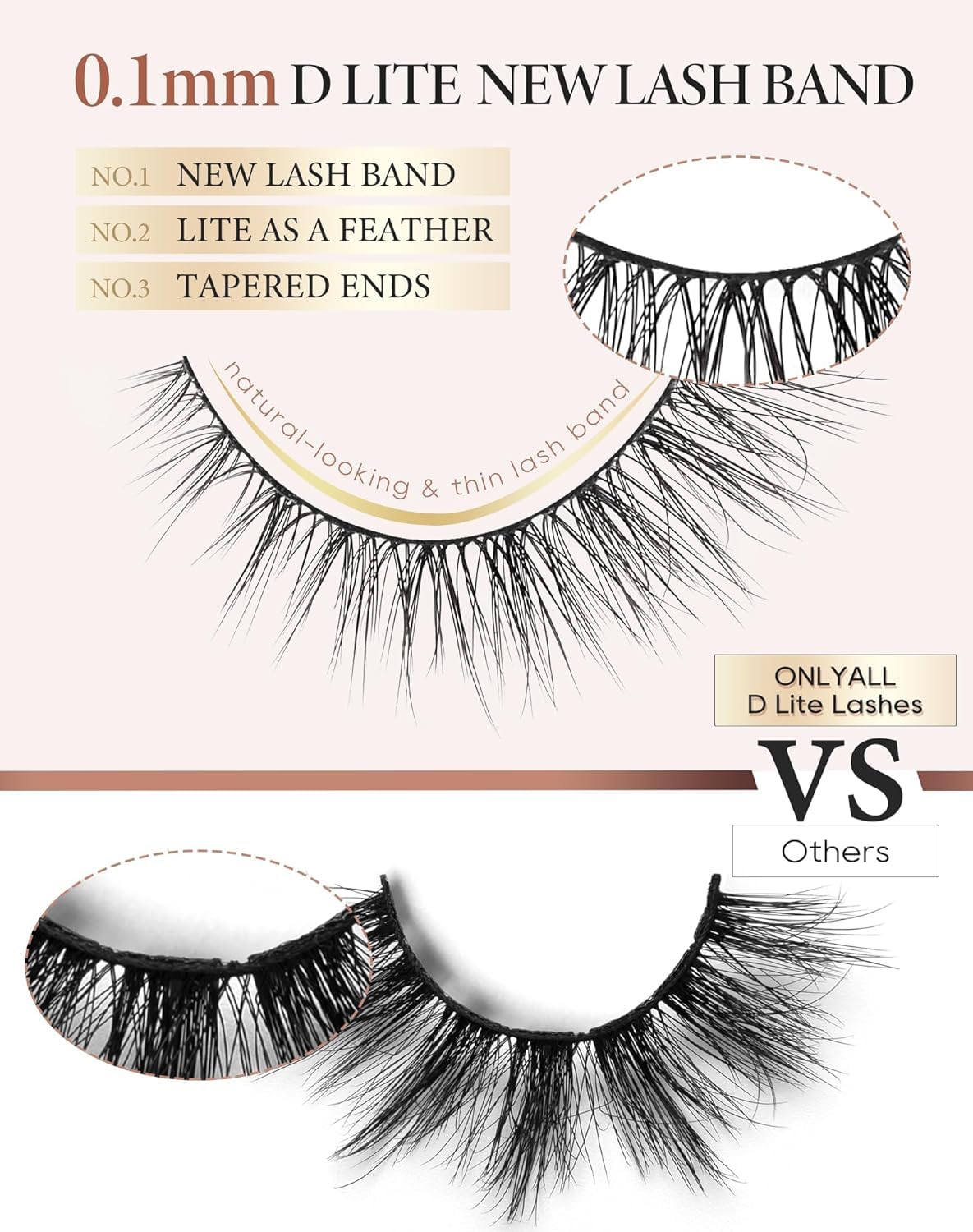 Onlyall Natural Lashes Wispy Lashes Natural Look False Eyelashes Soft Fluffy Fake Eyelashes 7 Pairs D1 Natural (6-13MM) Onlyall