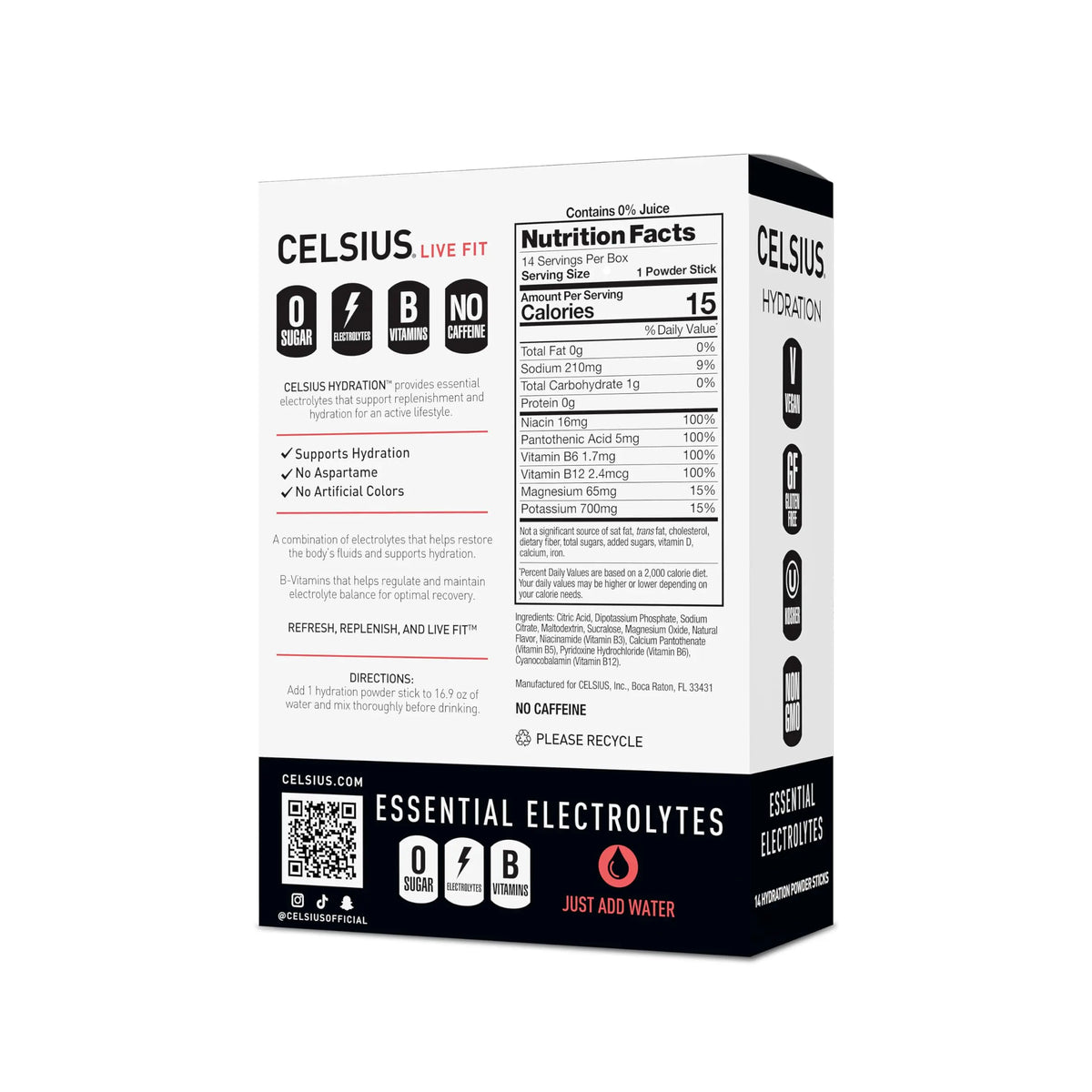 CELSIUS Hydration™ Strawberry Watermelon, Sugar Free Electrolyte Hydration Drink Mix (Pack of 14) CELSIUS
