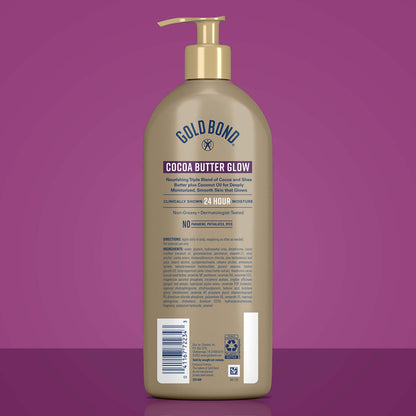 Gold Bond Cocoa Butter Glow Daily Hydrating Lotion for Dry Skin, 24 oz Gold Bond