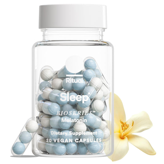 Ritual Sleep BioSeries™ Melatonin: Sleep Aid for Adults, Sleep Supplement with Time Released Capsules, Drug Free Sleep Vitamins for Adults for All Night Sleep Support, 20 Capsules RitualBuy Supplements Australia