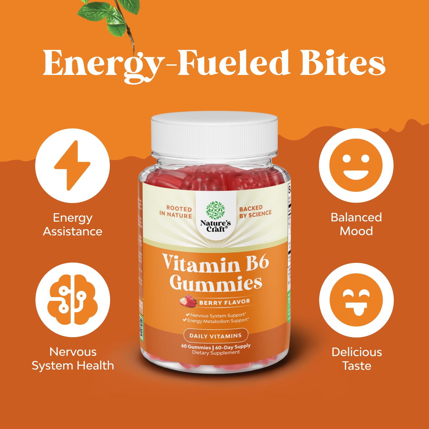 Potent Vitamin B6 Gummies for Adults - Potent Vitamin B Complex Supplements for Men & Women for Nervous System Support Mood & Immune System - Vegan Pyridoxine Chews for Energy & Metabolism - 30 Count Gsupps Australia