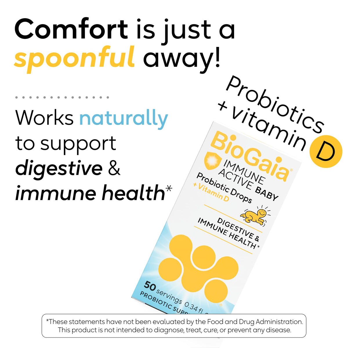 BioGaia Immune Active Baby Probiotic Drops + Vitamin D | for Babies & Toddlers 0-36 Months | Supports Digestive & Immune Health BioGaia