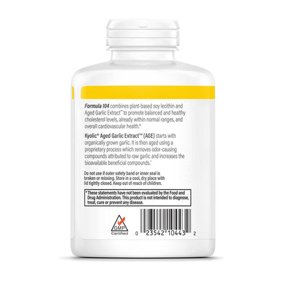 Kyolic Aged Garlic Extract Formula 104, Cholesterol Health*, 300 Capsules Kyolic