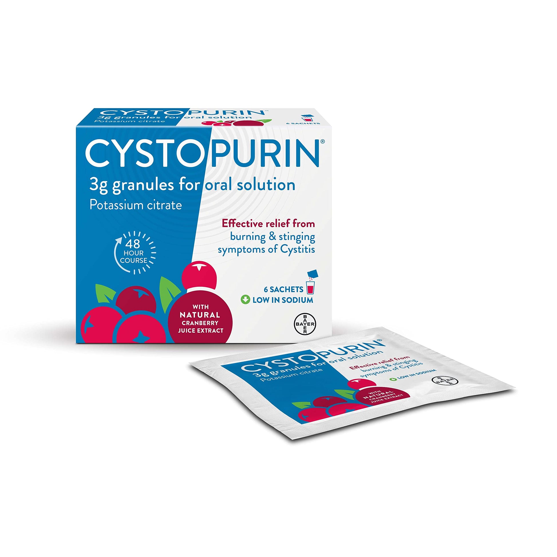 Cystopurin Cystitis Relief, Cranberry Flavour and Low in Sodium, 6 Sachets Cystopurin buy australia supplements