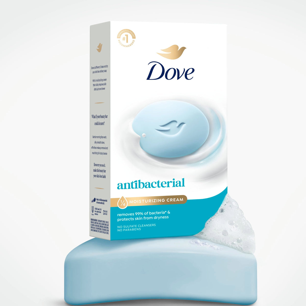 Dove Beauty Bar Soap 8ct Antibacterial Care,For Moisturized Skin, 3.75oz Dove