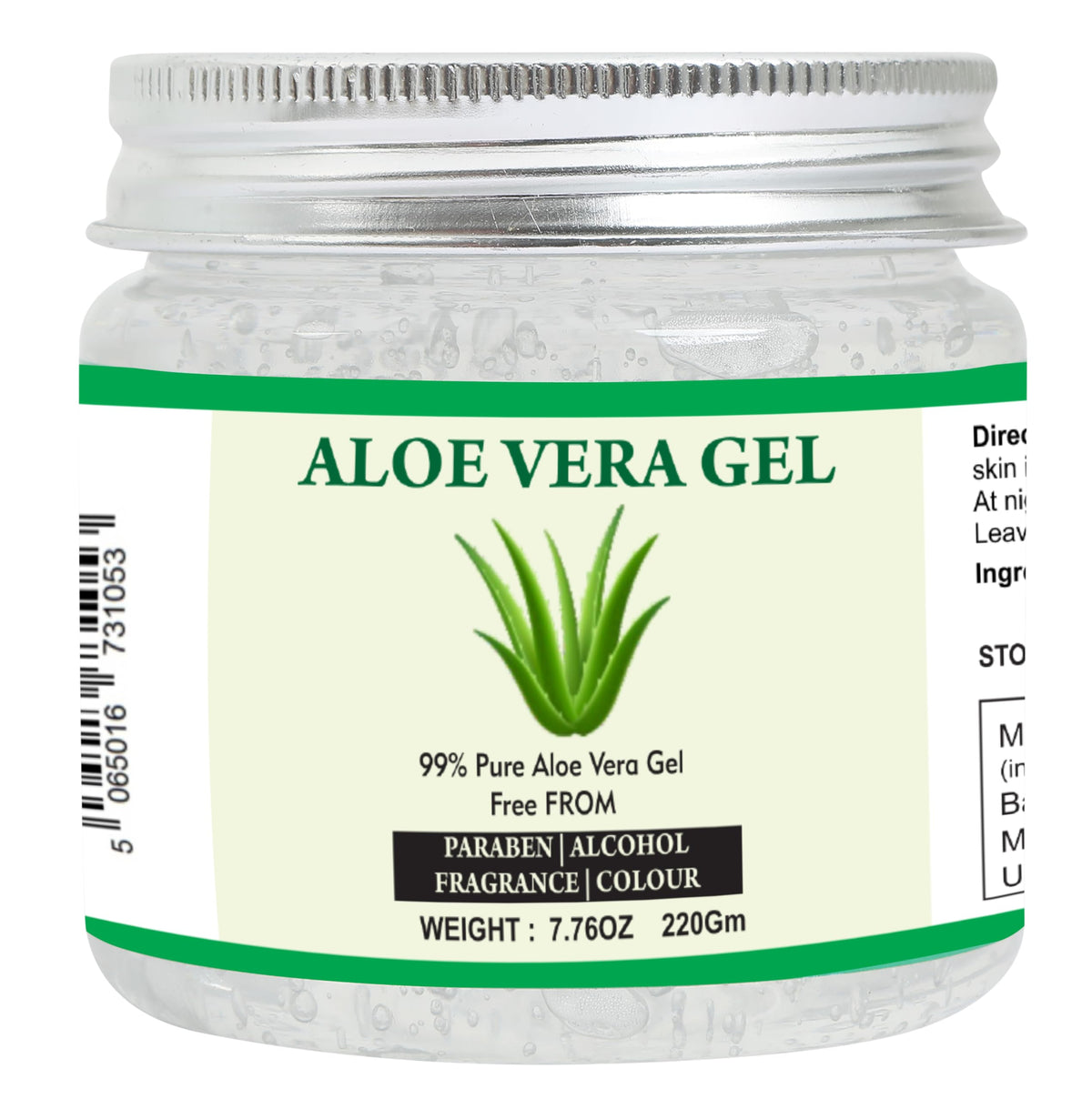 Raslok Aloe Vera Gel | 99% Pure Natural Aloe Gel | For Moisturizing Face Skin & Hair Care,Durable Moisturizing Hydrating Soothing | Non-Sticky (7.76 oz) Raslok