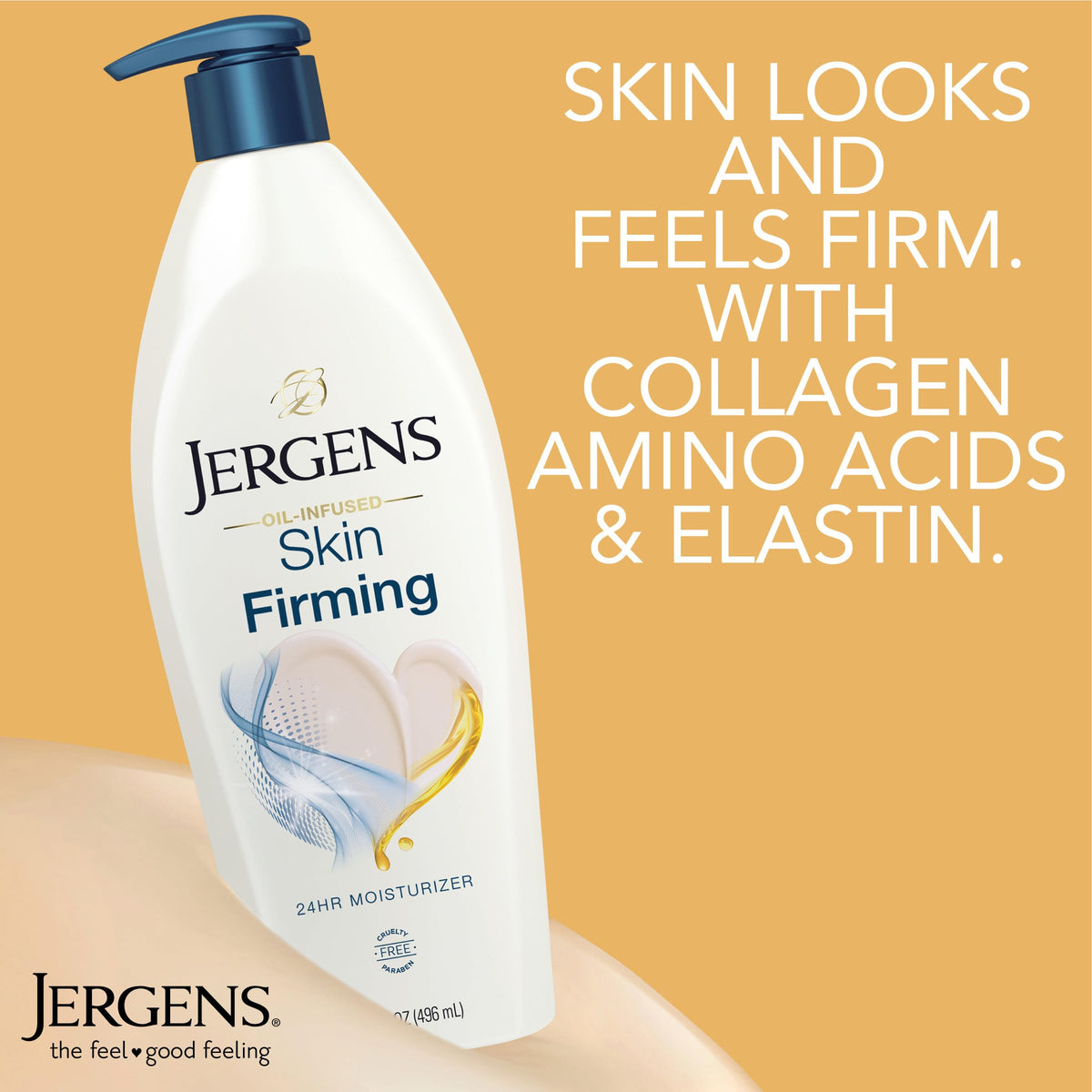 Jergens Skin Firming Body Lotion for Dry to Extra Dry Skin, Skin Tightening Cream with Collagen and Elastin, Dermatologist Tested, Hydralucence Blend Formula, 16.8 Oz Jergens