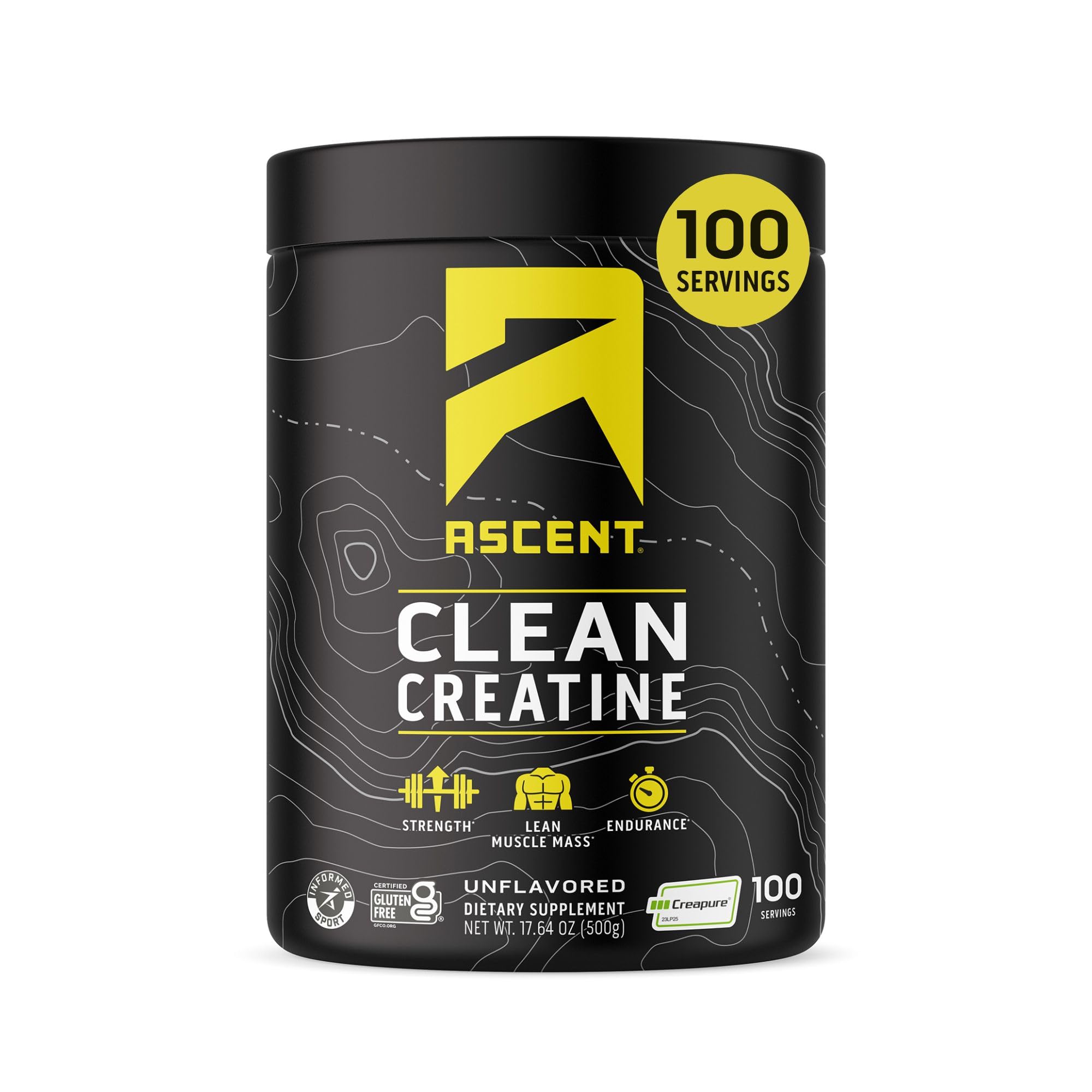 Ascent Clean Creatine Monohydrate Powder - 5G Per Serving, Creapure Creatine Supplement - Unflavored, 100 Servings Ascent buy australia supplements