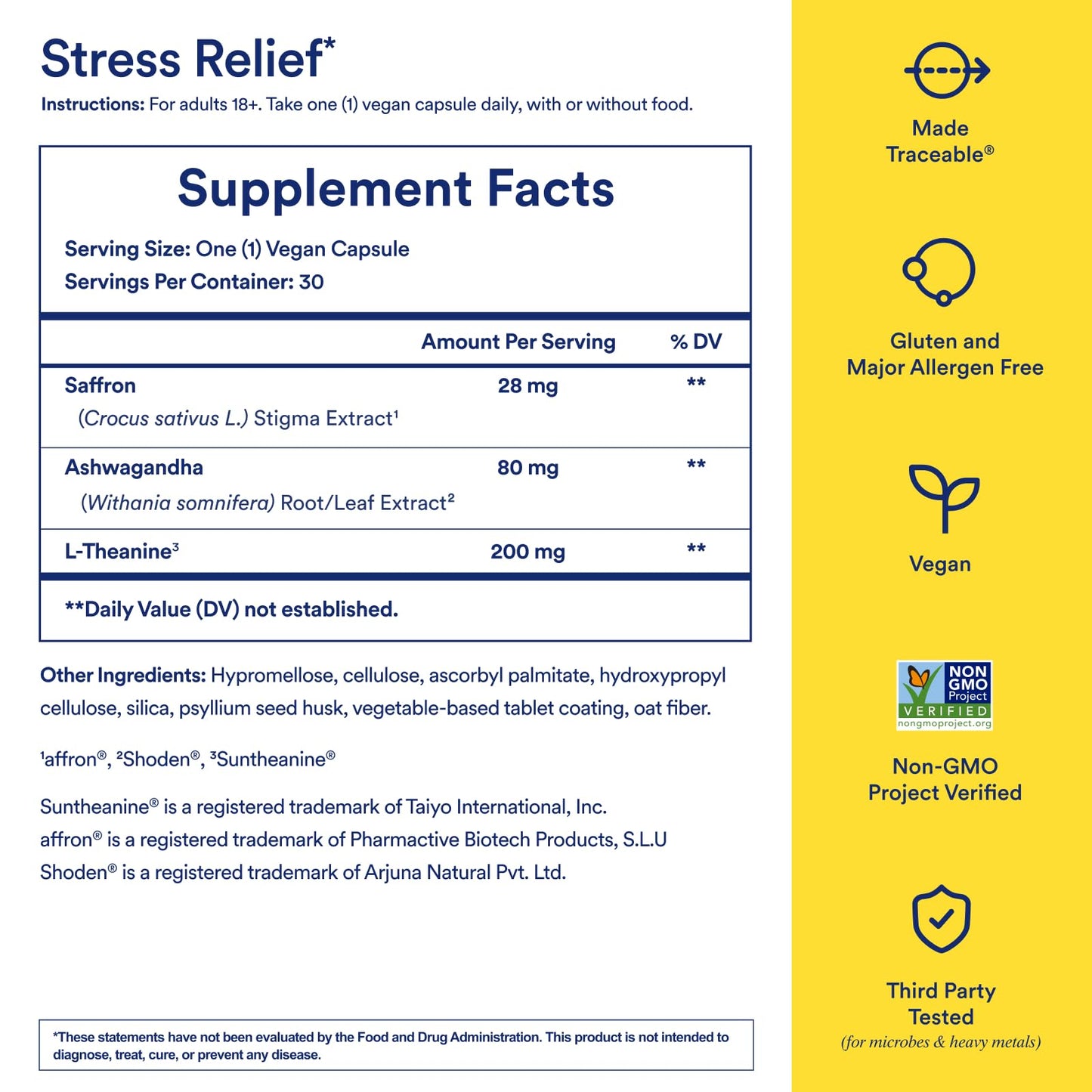 Ritual Stress Relief Supplement Shoden® Ashwagandha, Suntheanine® L-Theanine, and Saffron as affron®* BioSeries with 8-Hour Release to Support Natural Cortisol Response and Promote Calm, 30 Day RitualBuy Supplements Australia