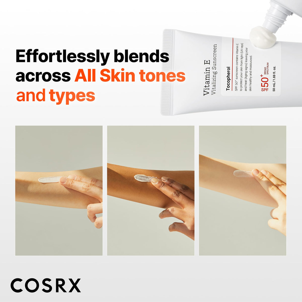 COSRX Vitamin E Sunscreen SPF 50, Natural Glow, for Oily Skin, 1.69 fl oz COSRX