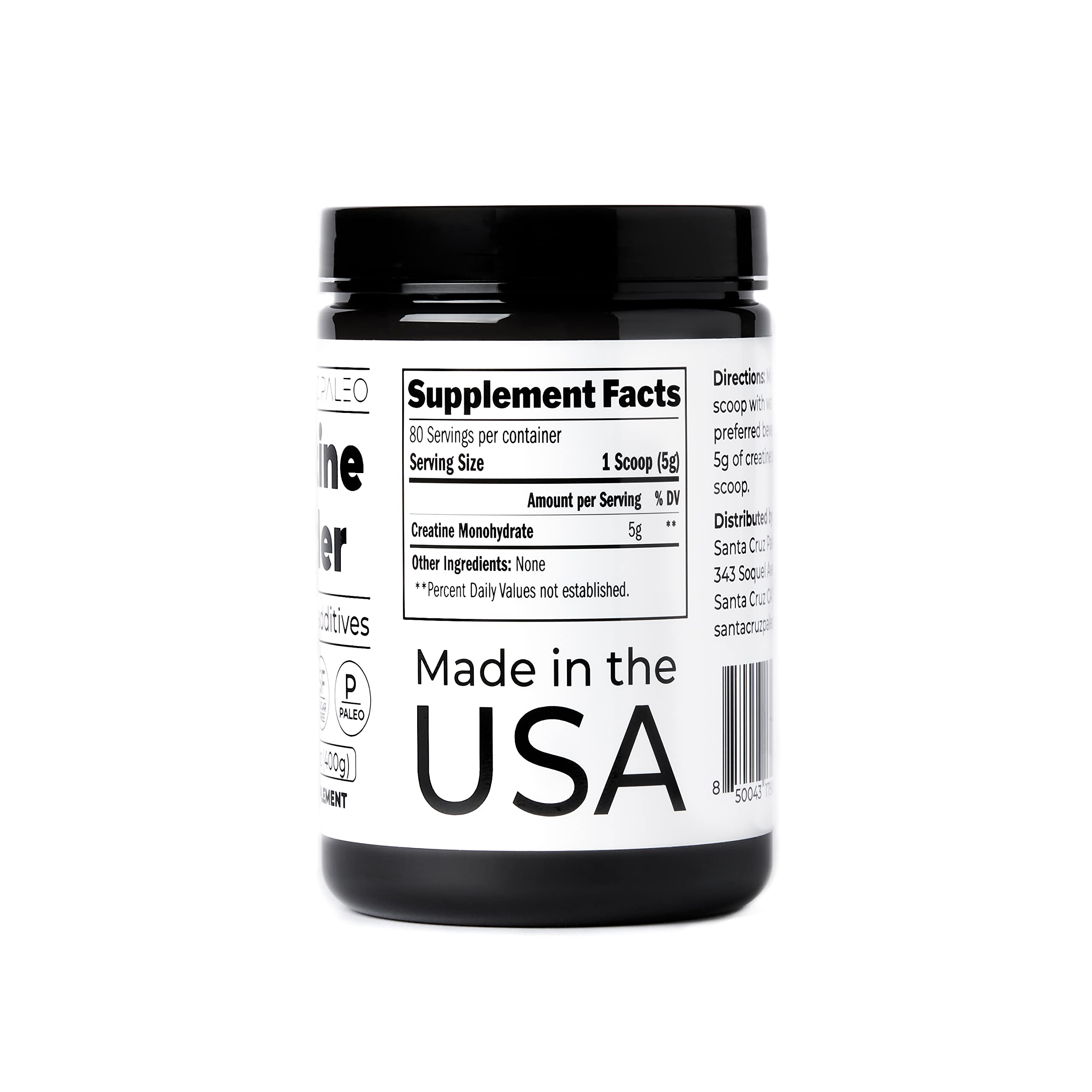 Santa Cruz Paleo, Creatine Monohydrate Powder Micronized, Unflavored Pre Workout and Muscle Support Supplement, Gluten Free Keto, Mix with Water or Shakes Santa Cruz Paleo buy australia supplements