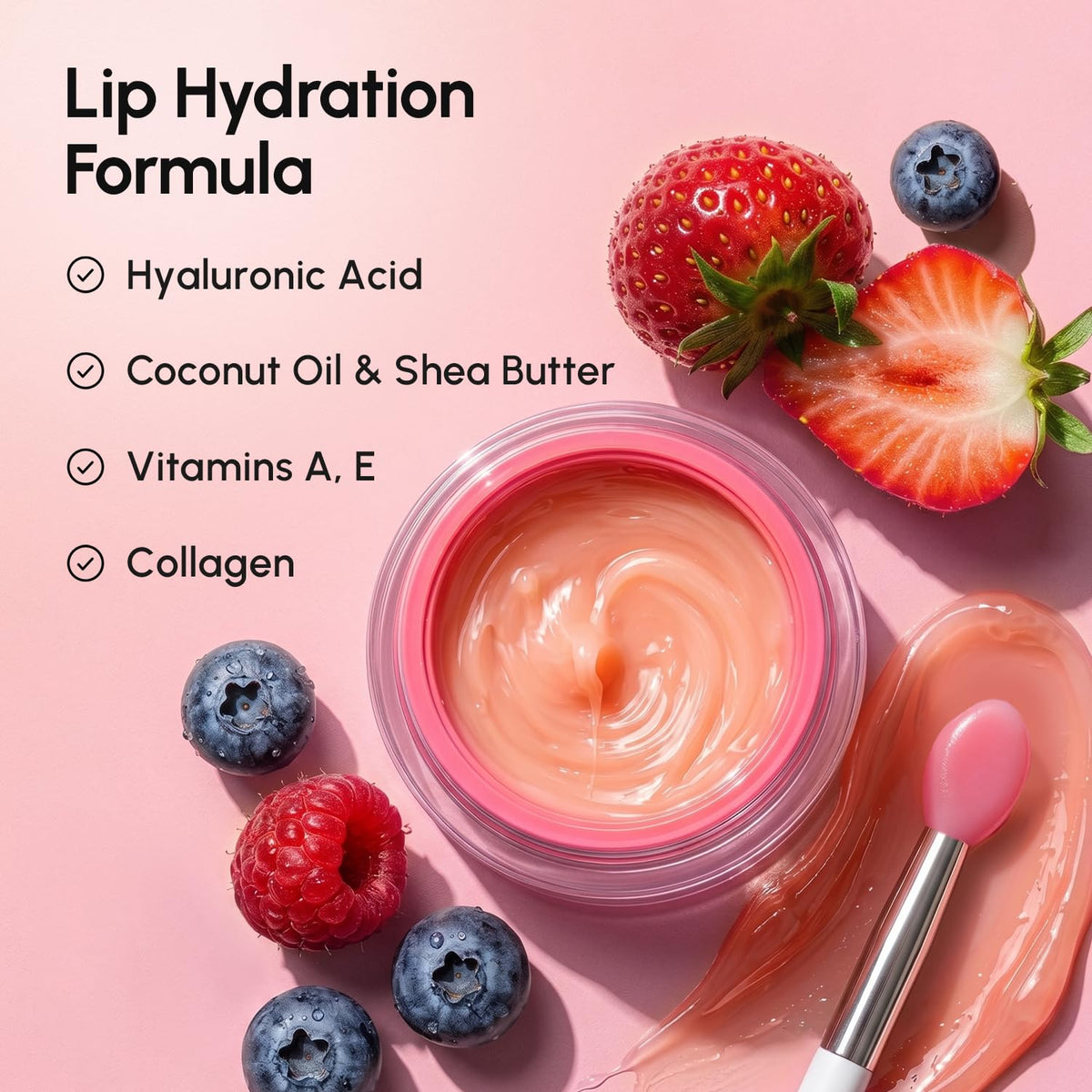 MAREE Lip Mask Overnight - Lip Moisturizer For Very Dry Lips - Hydrating Lip Butter Balm with Hyaluronic Acid & Collagen - Overnight Lip Treatment - Lip Sleeping Mask Repair - Hidratante de Labios MAREE