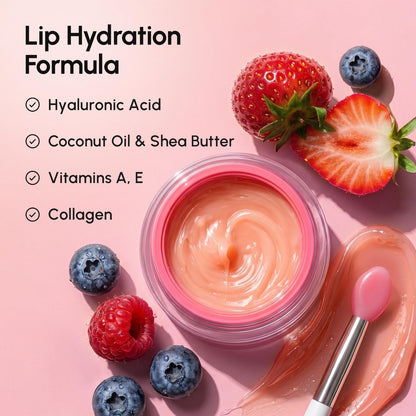 MAREE Lip Mask Overnight - Lip Moisturizer For Very Dry Lips - Hydrating Lip Butter Balm with Hyaluronic Acid & Collagen - Overnight Lip Treatment - Lip Sleeping Mask Repair - Hidratante de Labios MAREE