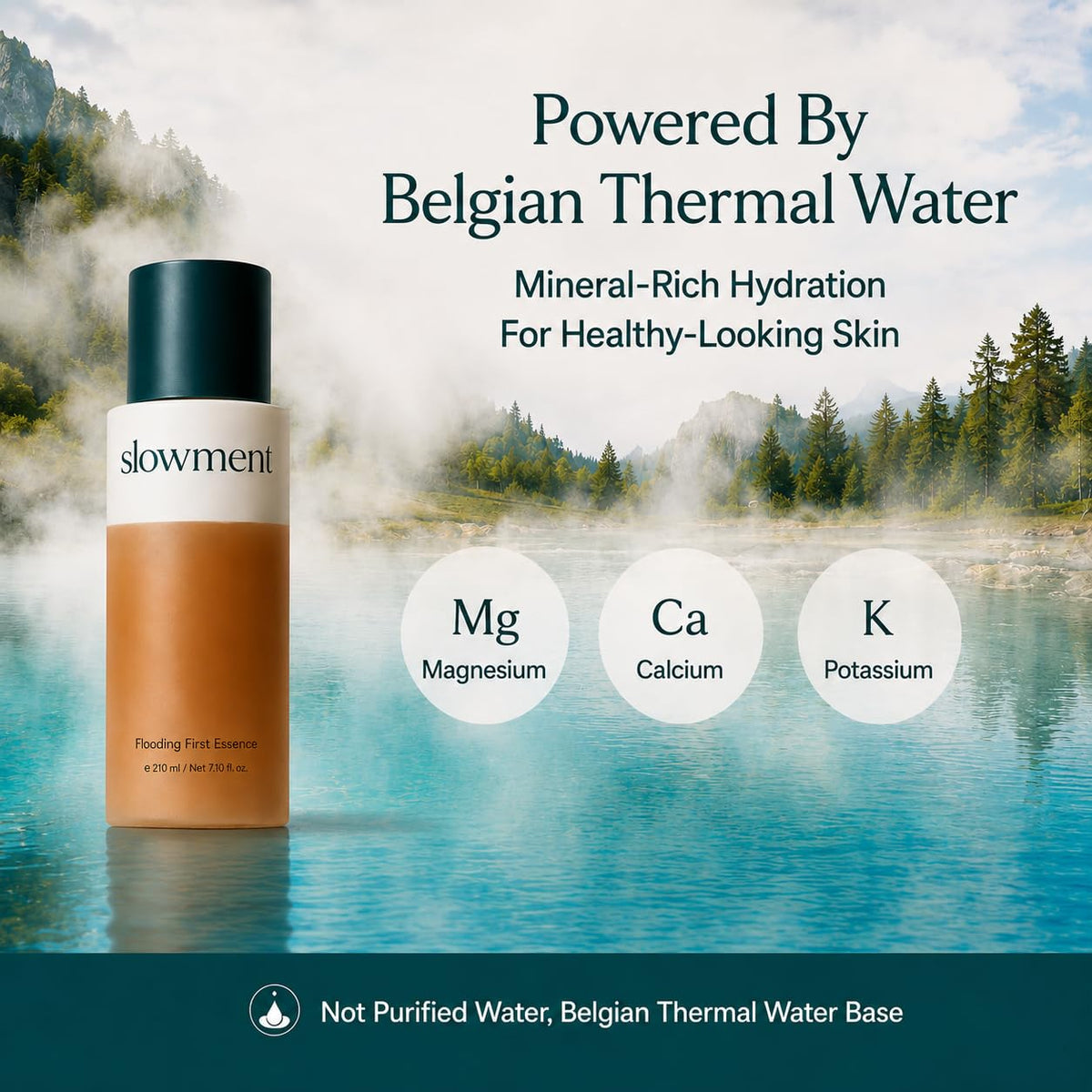 slowment Flooding First Essence – Korean Hydrating Facial Essence for Glass Skin, Lightweight First-Step Skincare for Dry & Sensitive Skin, Deep Moisture & Glow Booster, 210ml slowment