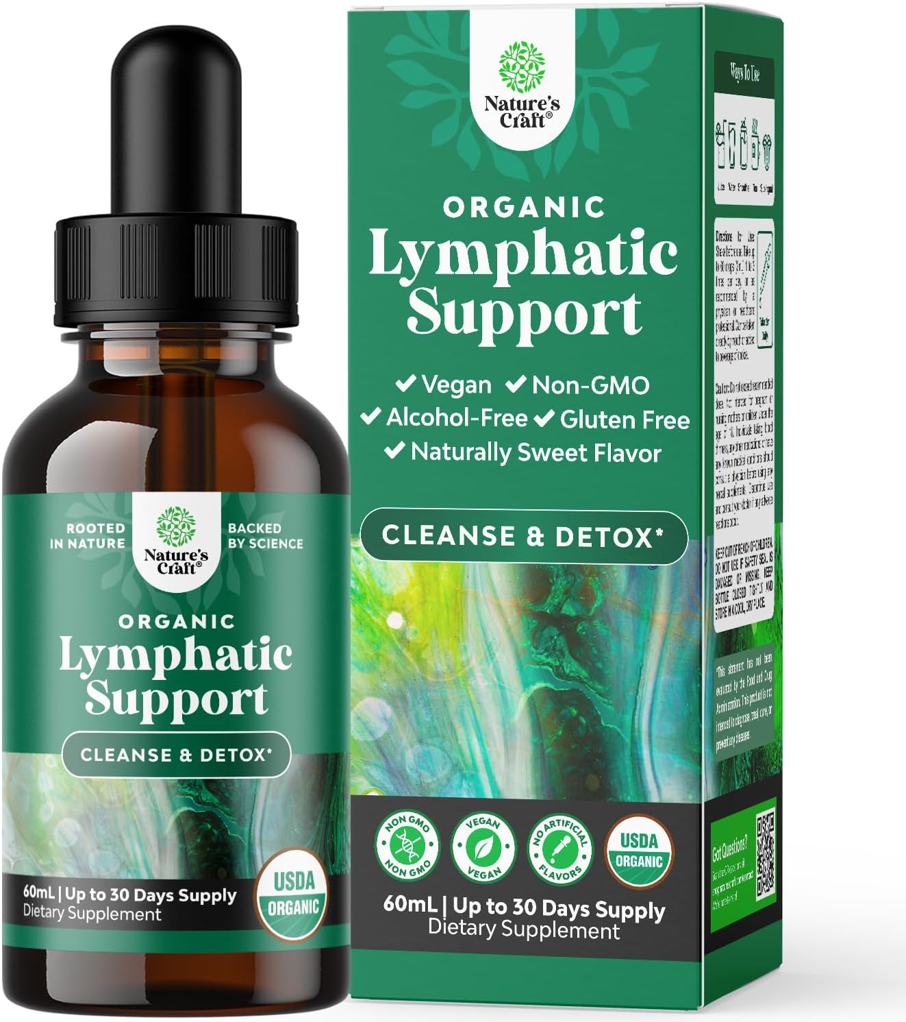 Organic Lymphatic Drainage Drops - Organic Cleavers & Echinacea - 2 Fl Oz | Herbal Lymphatic Complex - Immune Support Supplement with Organic Elderberry & Red Clover - Vegan, Non GMO - 30 Servings Gsupps Australia
