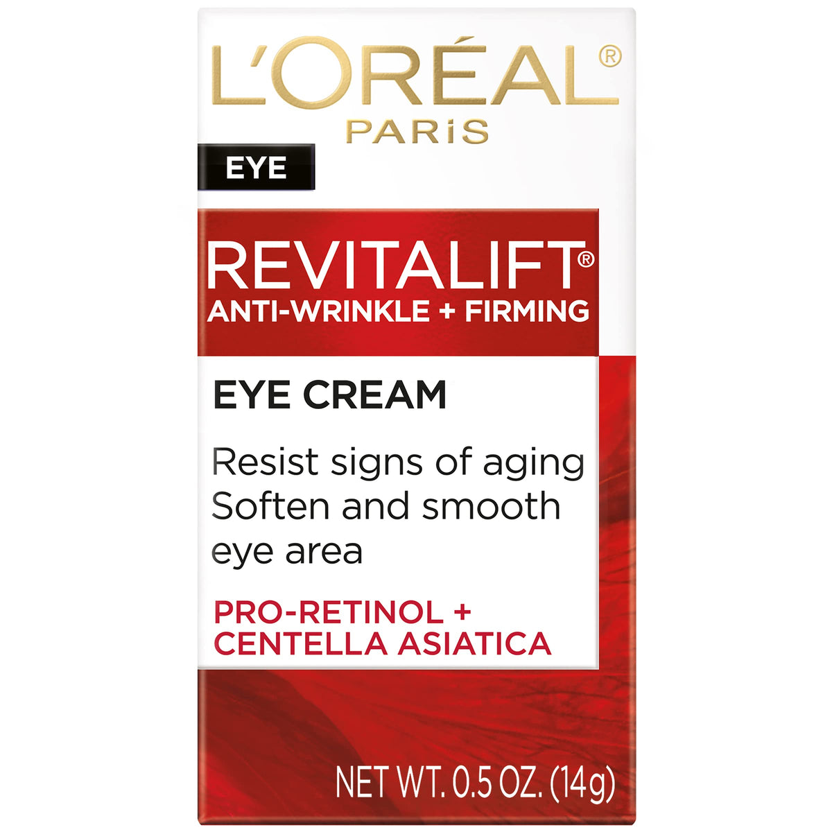 L'Oreal Paris Skincare Revitalift Anti-Wrinkle and Firming Eye Cream with Pro Retinol, Treatment to Reduce Dark Circles, Fragrance Free, 0.5 oz. L'Oreal Paris