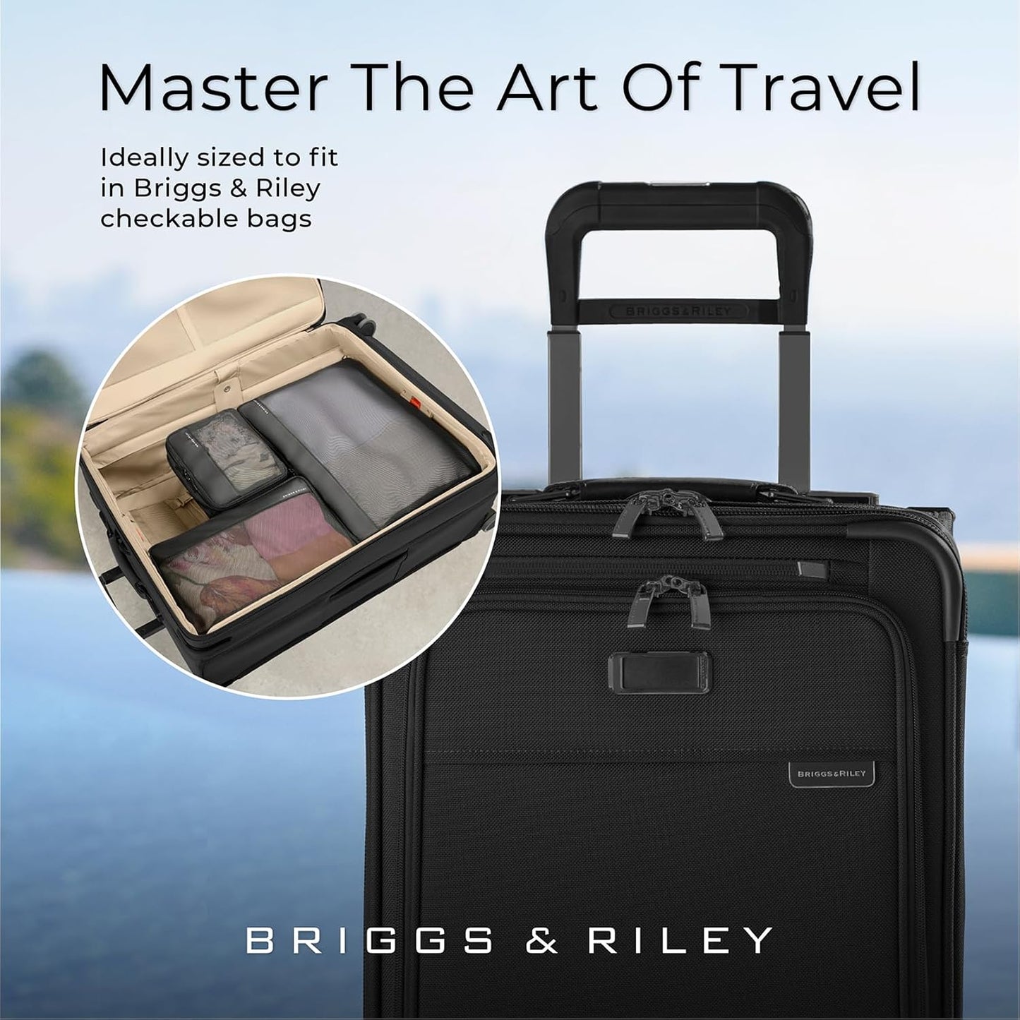 Briggs & Riley Compression Packing Cube Set for Women & Men - Bag Organizer for Checked Suitcase & Luggage, Pack Accessories for Vacation - 3-Piece, Black Gsupps Australia