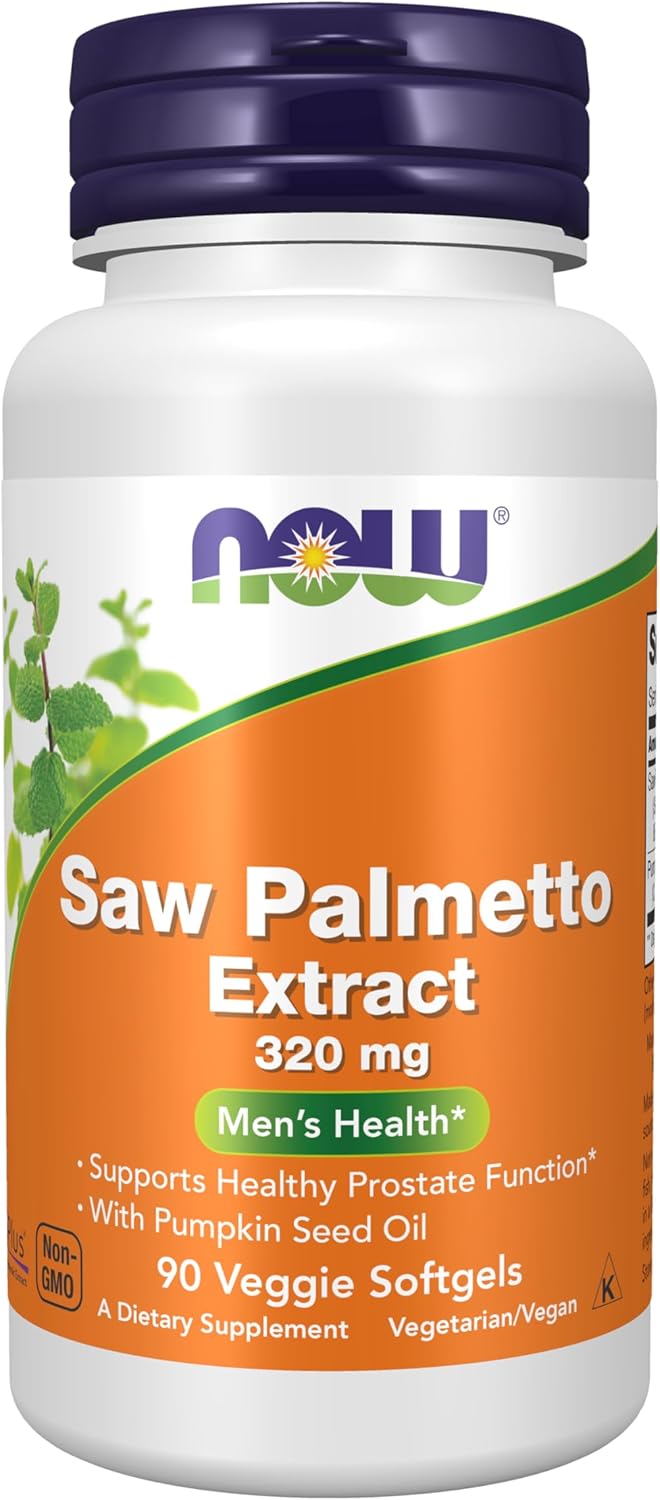 NOW Supplements, Saw Palmetto Extract 320 mg with Pumpkin Seed Oil, Men's Health*, 90 Veg Softgels Gsupps Australia
