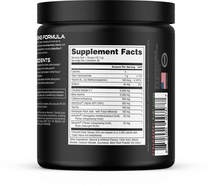 Bucked Up Pre Workout - Best Tasting - 6 Grams Citrulline, 2 Grams Beta Alanine Non Proprietary Blend, Powder (Strawberry Kiwi)