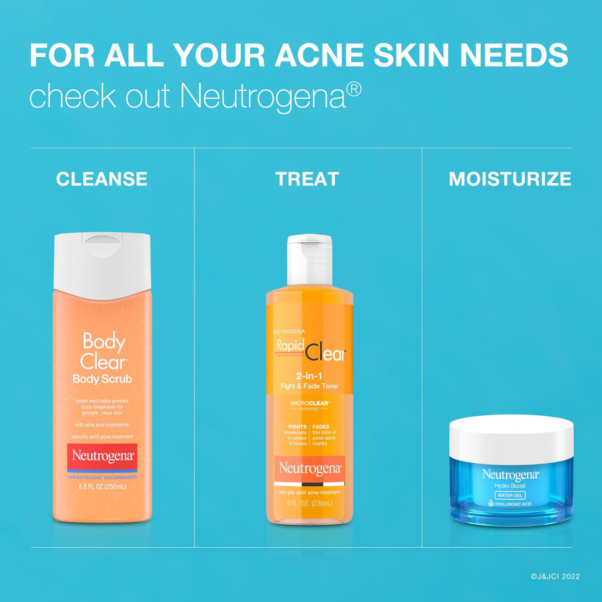 Neutrogena Body Clear Acne Body Wash & Exfoliating Scrub, 8.5 fl oz Neutrogena