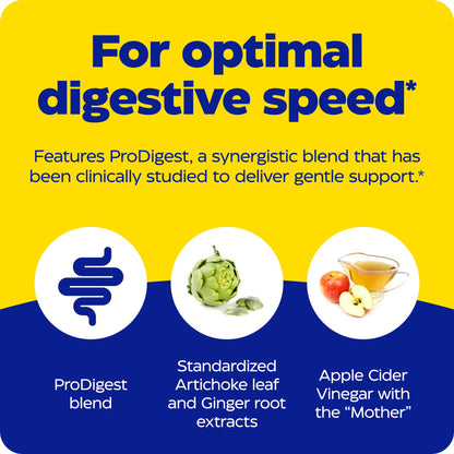 Enzymedica Gut Motility Supplement for Men & Women - Apple Cider Vinegar Capsules with Artichoke & Ginger Extract, Digestive Health Support for Adults Enzymedica