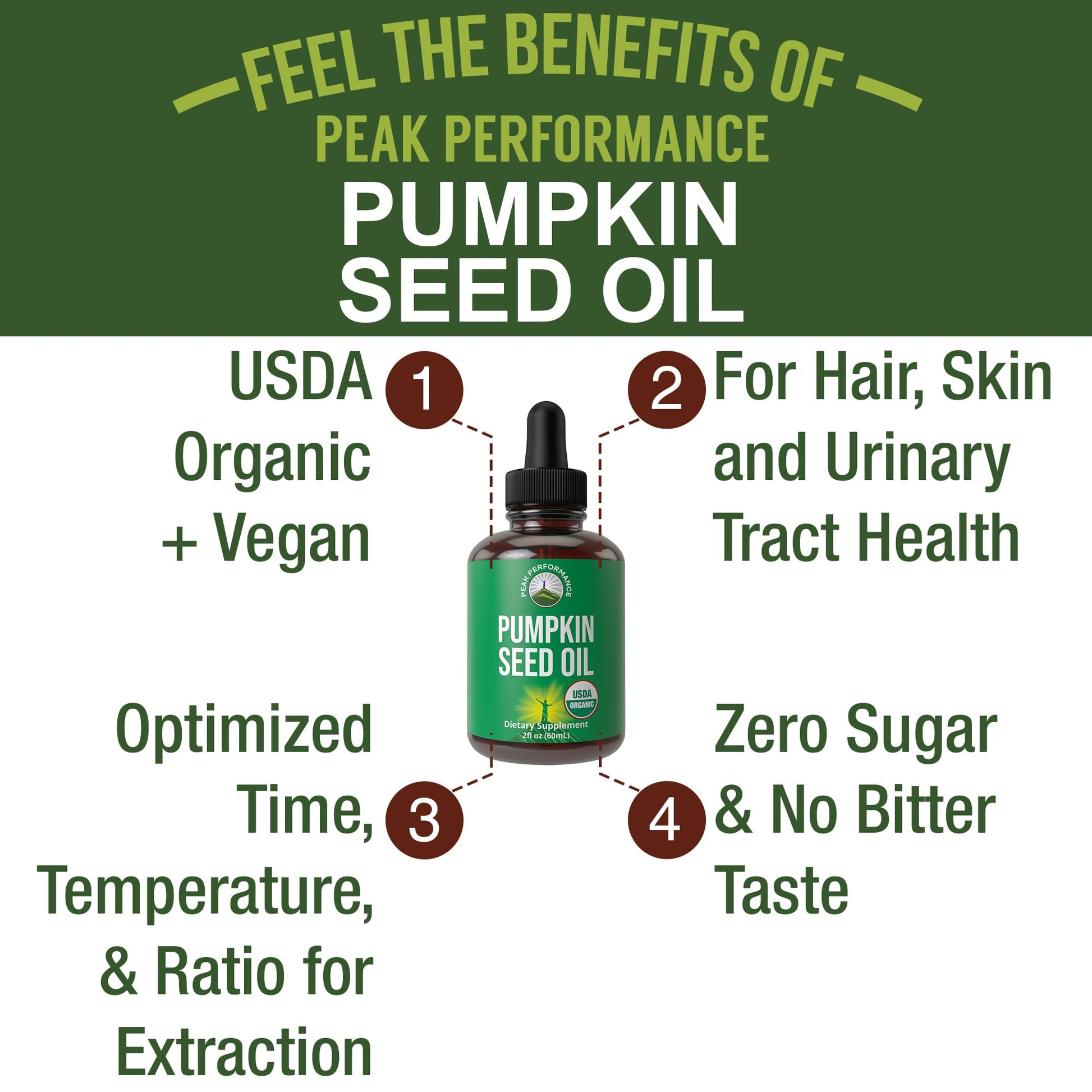 Pumpkin Seed Oil. USDA Organic Vegan Liquid Drops Extract for Women and Men. Supplement for Hair Growth, Skin Health, UT, Prostate Support. Zero Sugar, Gluten Free. Take Orally No Capsules Peak Performance buy australia supplements