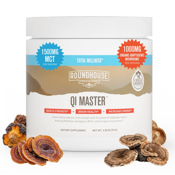 ROUNDHOUSE PROVISION Qi Master Adaptogen Blend, Earthy Mushroom Flavor with Astragalus Root, Rhodiolife Extract, MCT, 8 Organic Mushrooms (30 Scoops) by Chuck Norris ROUNDHOUSE PROVISION buy australia supplements