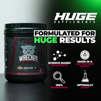 Wrecked Pre Workout Powder, Advanced Formula, Boosts Energy, Focus, Pumps & Performance, 10g L-Citrulline, 6.4g Beta Alanine, 5g Tyrosine, 1g Alpha GPC, 375mg Fast-Acting Caffeine & More (40 Servings)