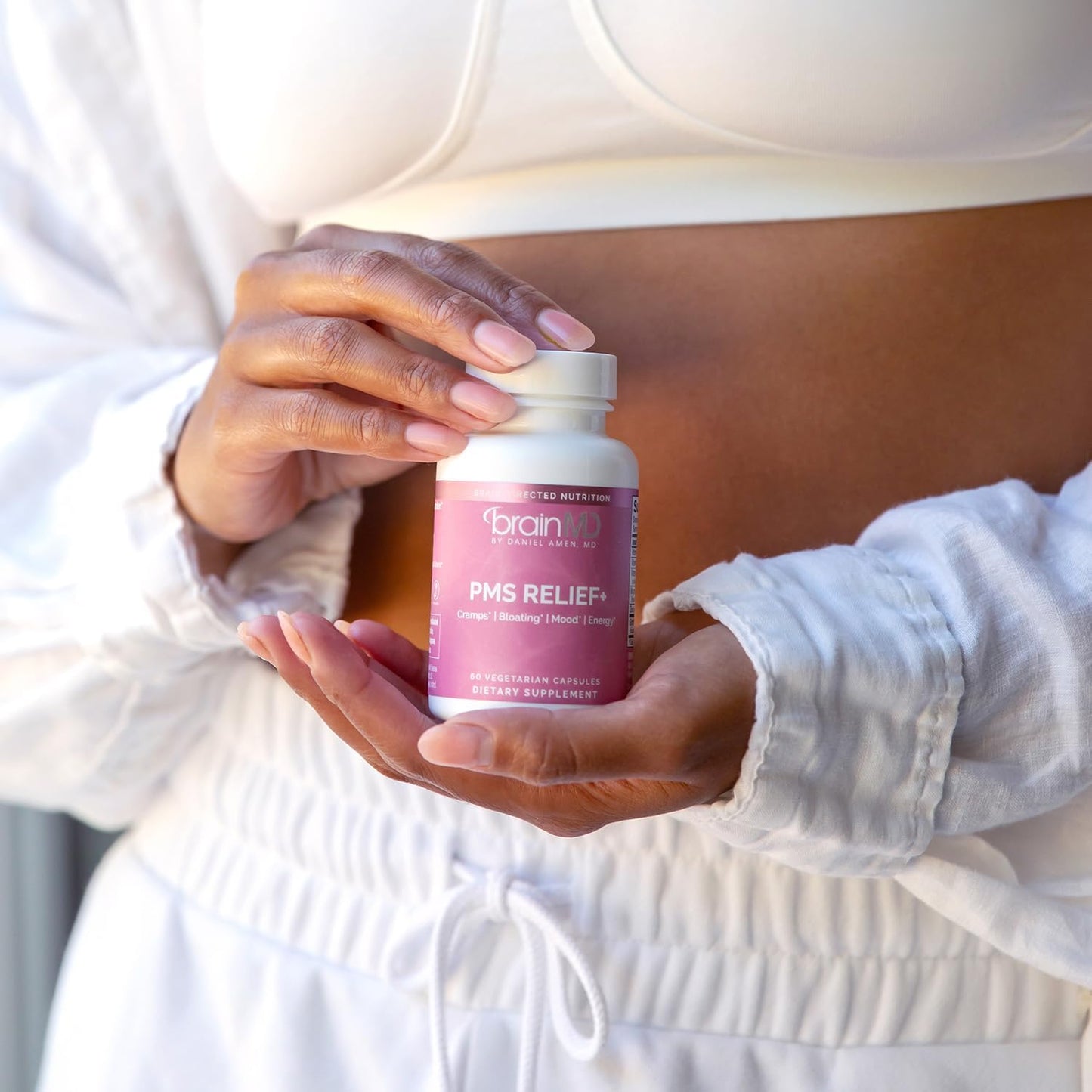 BRAINMD PMS Relief - 60 Capsules | Natural Support, Menstrual Comfort