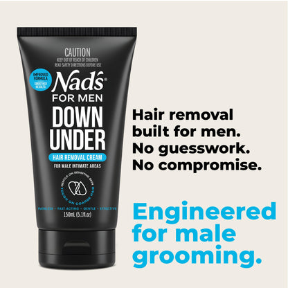 Nad's For Men Down Under Intimate Hair Removal Cream, Painless, 5.1oz Nad's For Men