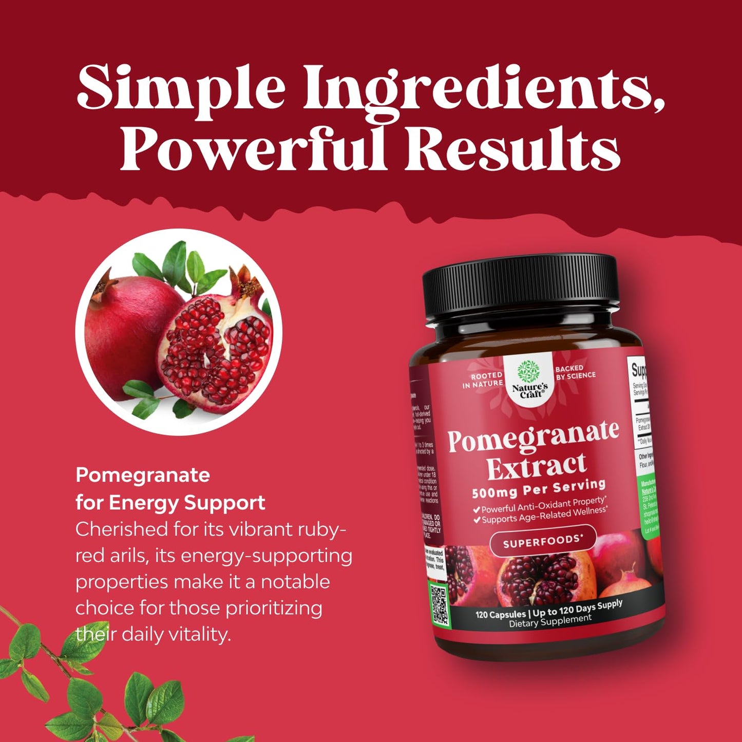 Advanced Pomegranate Extract Capsules - Powerful Antioxidant & Healthy Heart Support - Easy To Swallow Pomegranate Supplement - Superfood for Energy & Gut Health Support - Third Party Tested - 60 Ct Gsupps Australia