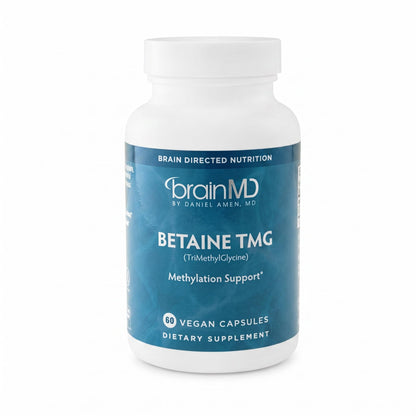 BRAINMD Dr Amen Betaine TMG - 60 Capsules - Mood & Methyl Support - Gluten Free - 30 Servings