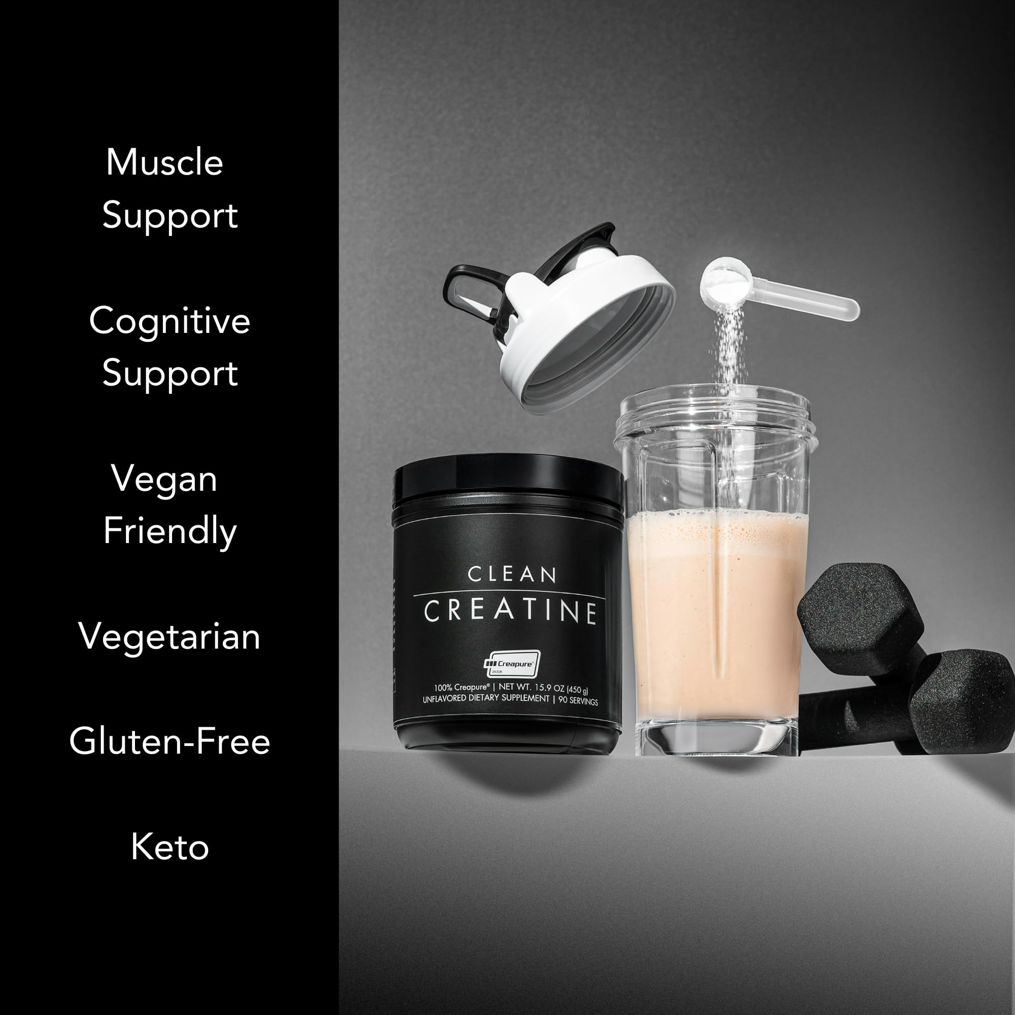 CLEAN Creatine - 100% Creapure® Creatine Monohydrate Powder for Muscle Health, Performance and Cognitive Support | 3rd Party Certified by NSF | 90 Servings | Unflavored | Vegan, Keto, and Gluten-Free CLEAN buy australia supplements