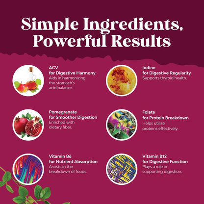 Apple Cider Vinegar Gummies with Mother - Cleanse & Detox ACV Gummies for Weight Loss, Gut Health, Bloating, Metabolism & Energy Support - ACV with Mother with B12 Vitamin, B6 & Pomegranate - 60 Ct Gsupps Australia