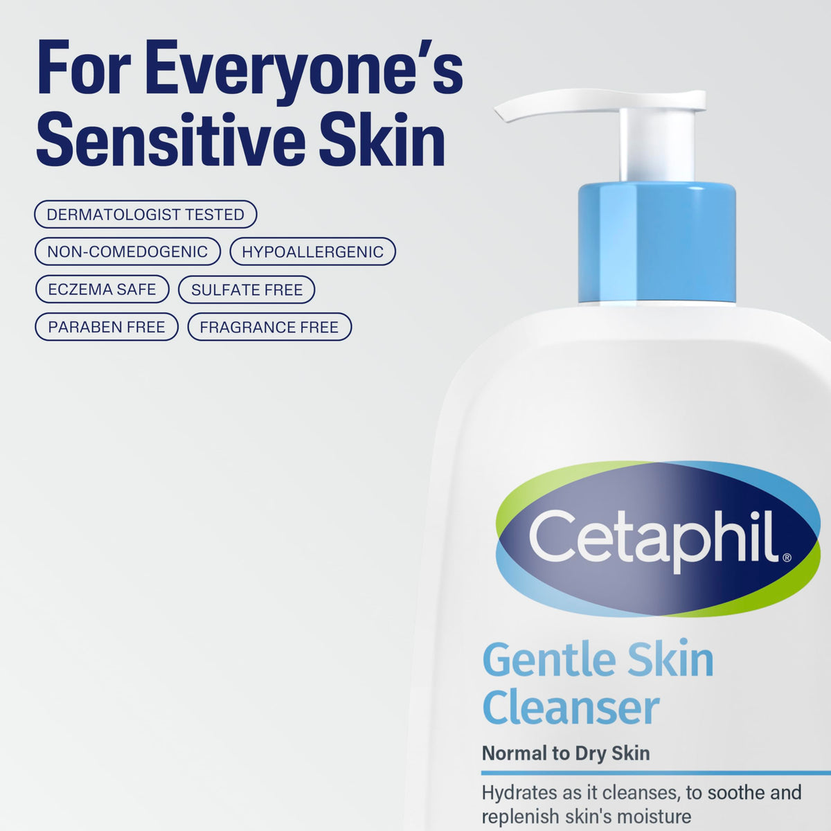 Cetaphil Gentle Cleanser, Hydrating Face Wash, Sensitive Skin, 20oz Cetaphil