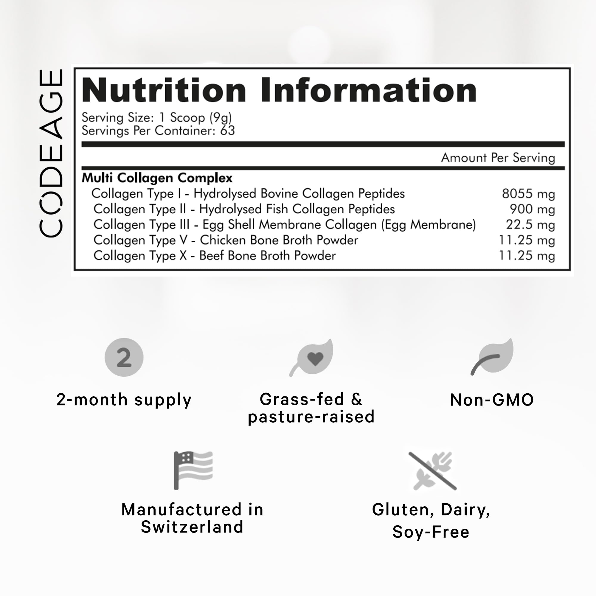 Codeage Multi Collagen Protein Powder Peptides, 2-Month Supply, Hydrolyzed, Type I, II, III, V, X Grass Fed Codeage buy australia supplements
