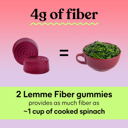 Lemme Fiber & Probiotic Gummies for Adults, Promotes Regularity & Digestive Health, No Sugar Added Strawberry Flavor, 4g Prebiotic Fiber & Clinically Studied Probiotic Strains, (60 Count)