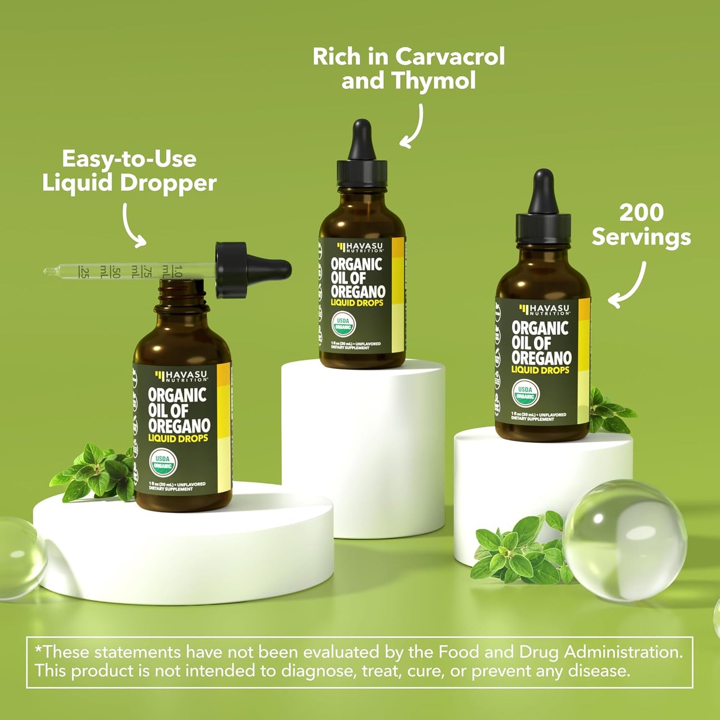 Organic Oil of Oregano Drops, 200 Servings, 1 Fl Oz High Strength Carvacrol | Oregano Oil Liquid Drops for Daily and Seasonal Immune Support, 6 Month Supply, Alcohol Free, Non-GMO, USDA Certified, Vegan Gsupps Australia