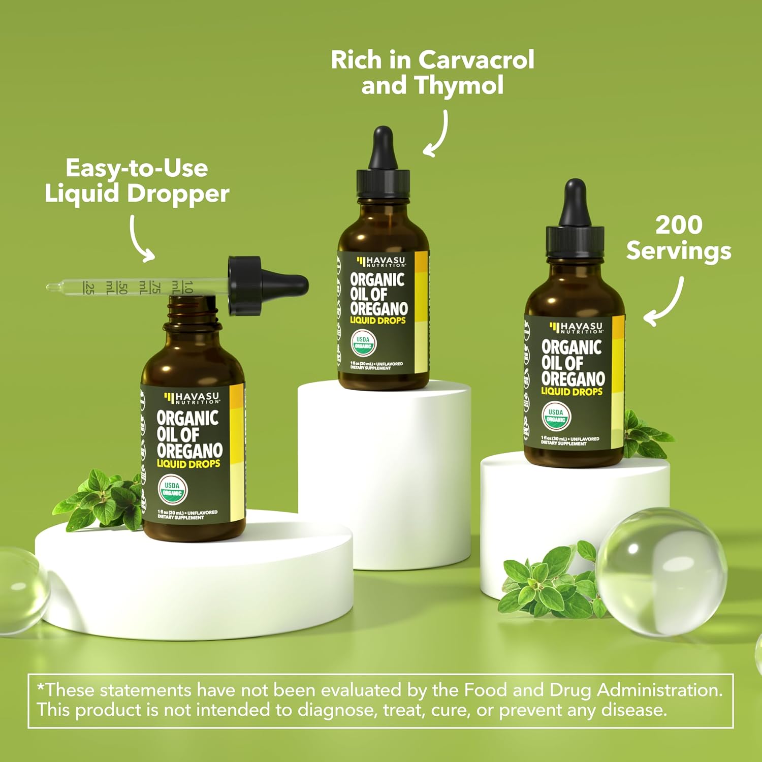Organic Oil of Oregano Drops, 200 Servings, 1 Fl Oz High Strength Carvacrol | Oregano Oil Liquid Drops for Daily and Seasonal Immune Support, 6 Month Supply, Alcohol Free, Non-GMO, USDA Certified, Vegan Gsupps Australia