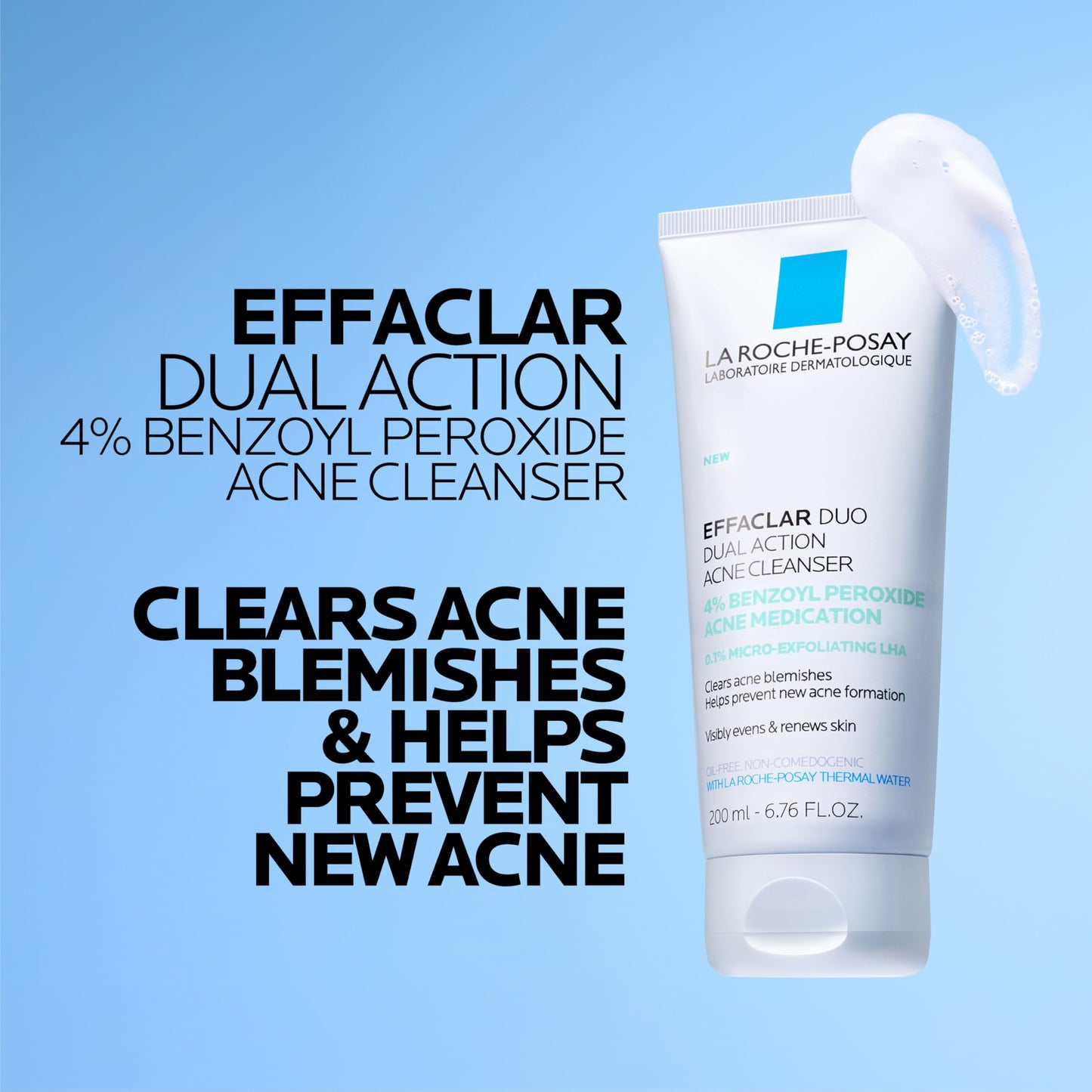 La Roche-Posay Effaclar Dual Acne Face Wash With 4% Benzoyl Peroxide & LHA Exfoliant La Roche-Posay