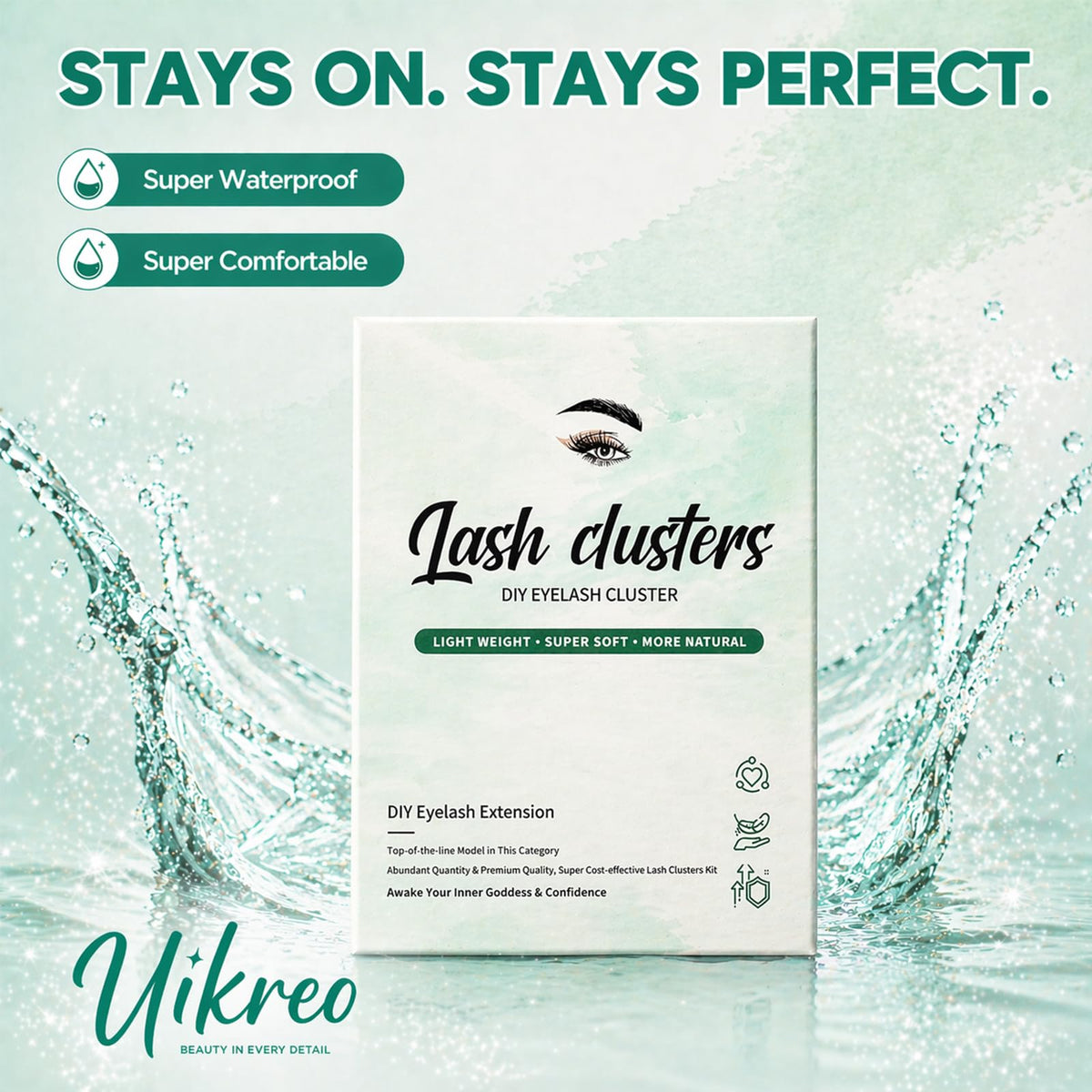Lash Clusters Kit, 600 Pcs Eyelashes Lash Clusters D Curl 9-16mm Uikreo