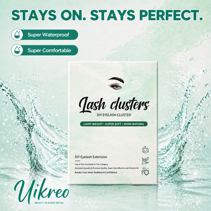 Lash Clusters Kit, 600 Pcs Eyelashes Lash Clusters D Curl 9-16mm Uikreo