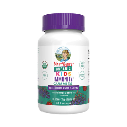MaryRuth Organics Kids Immune Support Gummies | USDA Organic | Vitamin C, Zinc, and Elderberry Gummies for Kids| Immune Support for Ages 4+ | Vegan MARYRUTH'S