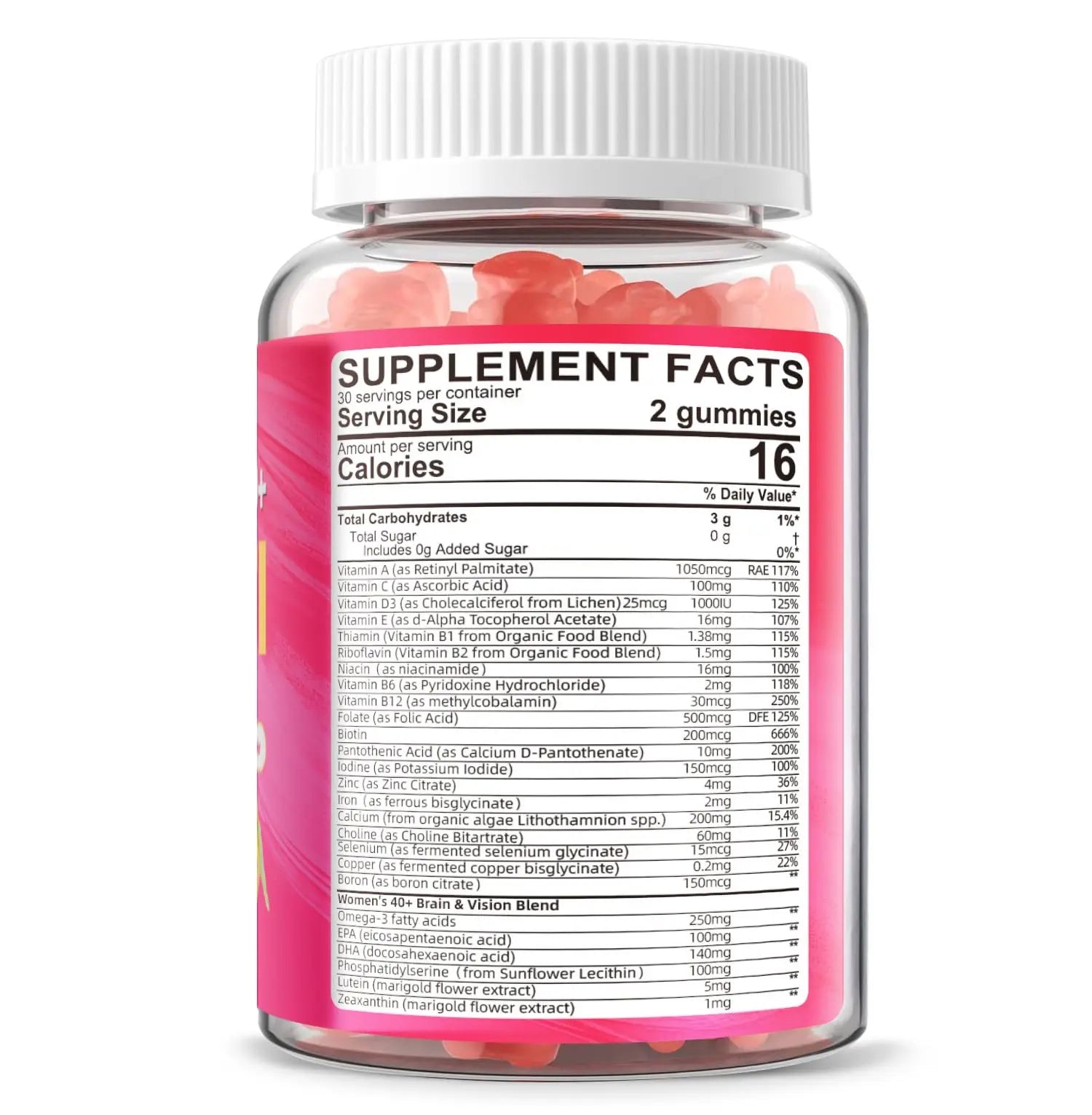 Lerinettia Multivitamin for Women Gummies for 40+ with Omega-3, Niacinamide, B-Complex, Lutein, Iron, Choline, Phosphatidylserine, Vitamin D3 Lerinettia buy australia supplements