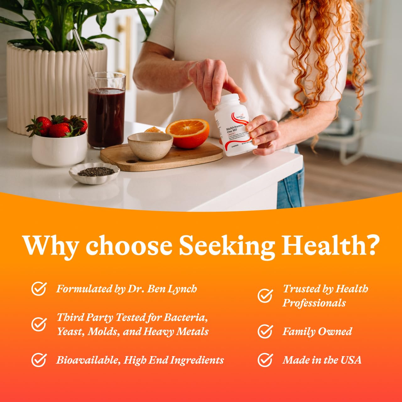Seeking Health Multivitamin One MF - MTHFR Support Supplement with Calcium Folinate & Vitamin B12 - Easy-to-Digest - Methyl-Free Vegetarian Capsule - 45 Veggie Capsules Seeking Health buy australia supplements