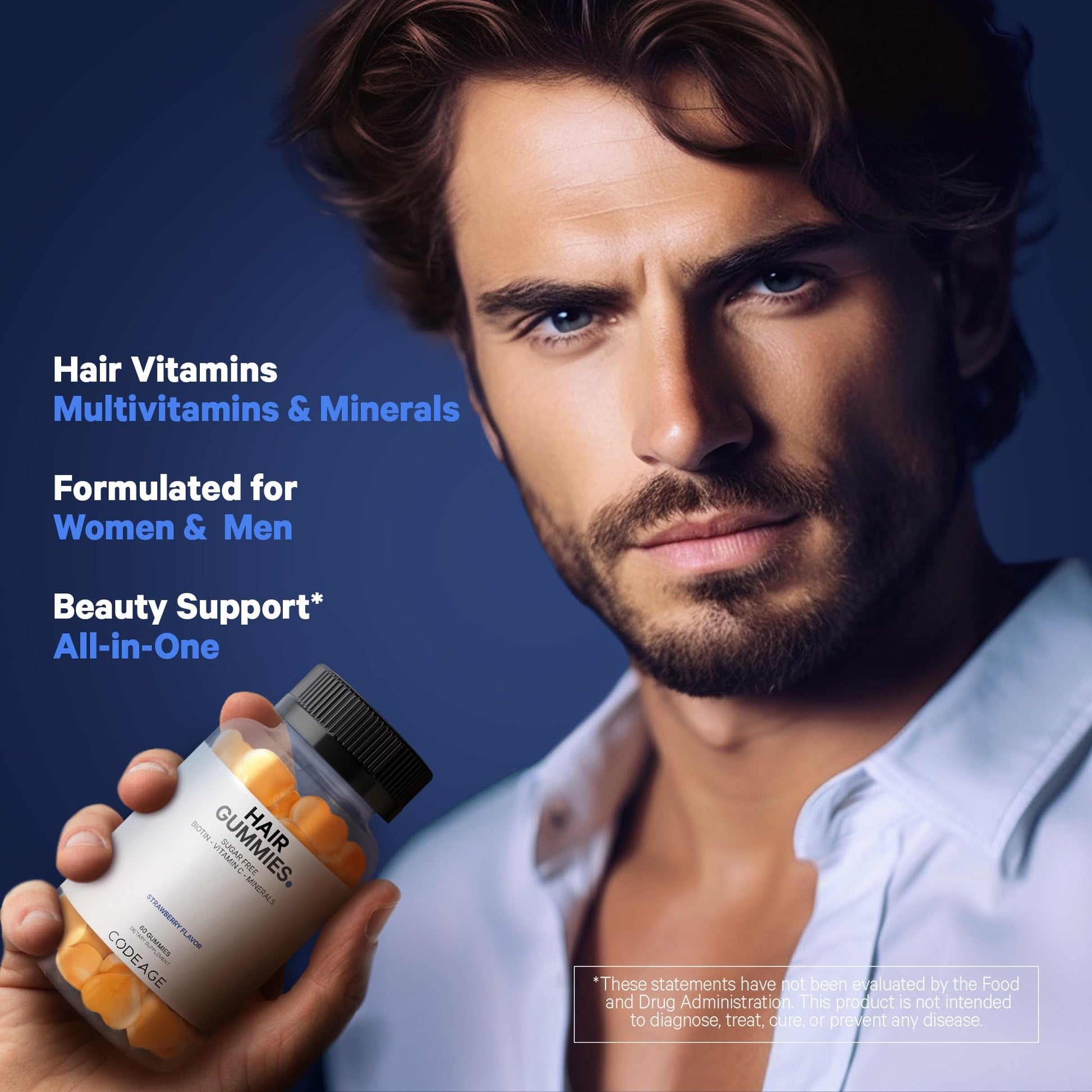 Codeage Hair Gummies, Biotin 5000 mcg, Sugar Free Growth Gummy Vitamins A, C, B6, B12, D3, Zinc, Inositol Supplement Codeage buy australia supplements